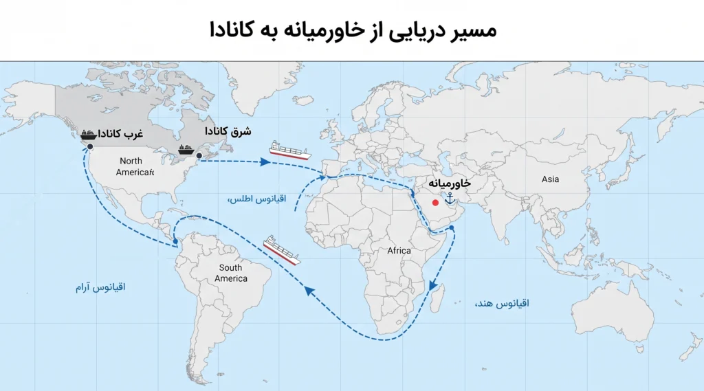 هزینه حمل بار با کشتی به کانادا