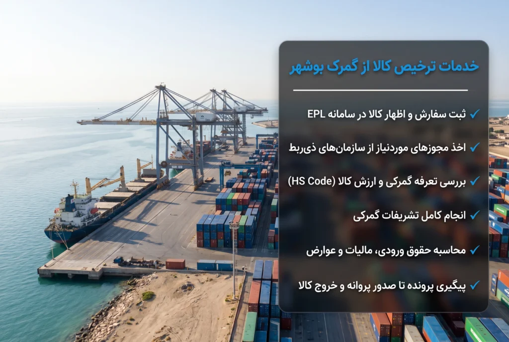 ترخیص کالا از گمرک بوشهر